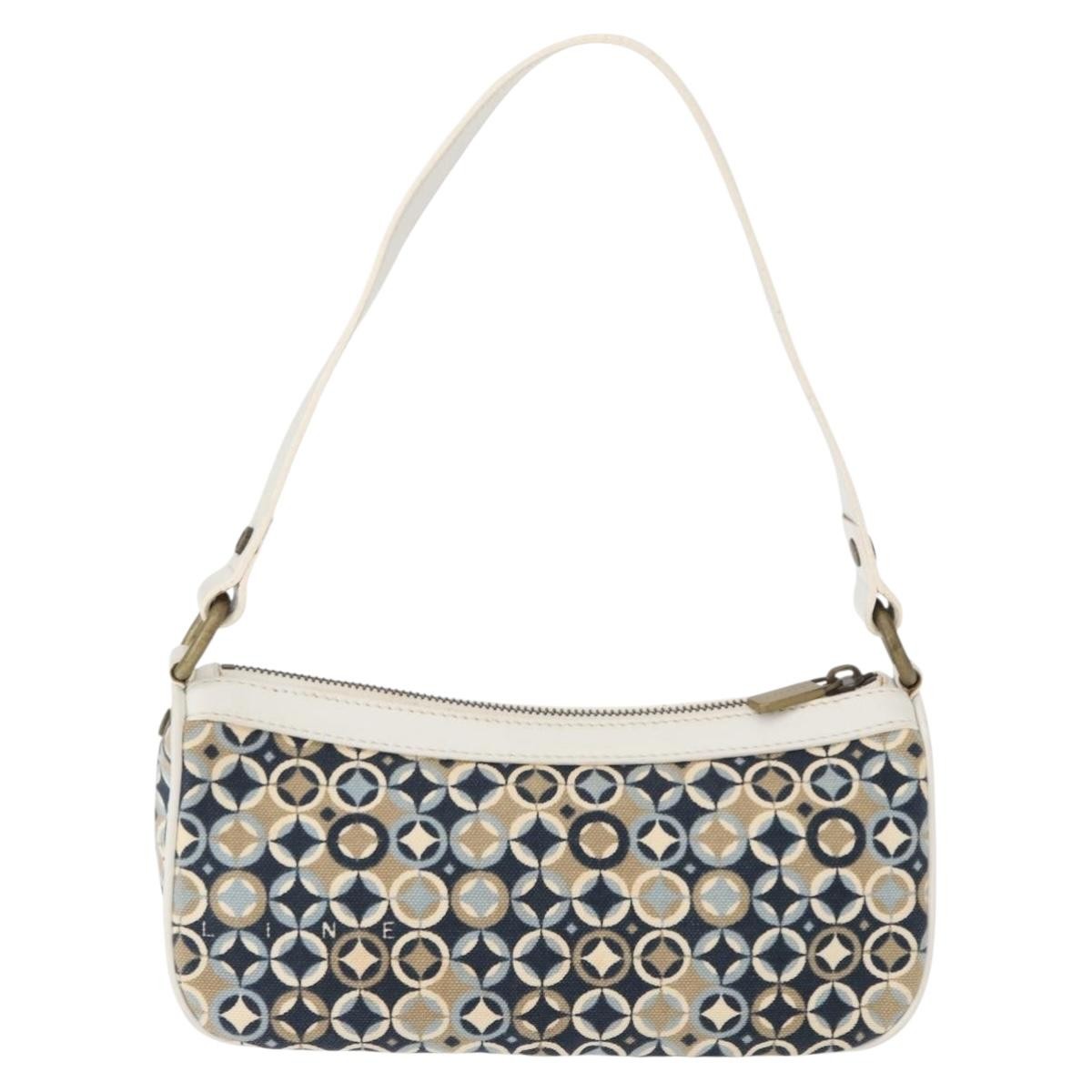 Celine Vintage Pochette Canvas Navy Canvas Clutche & Pouche Bag (Pre-Owned)