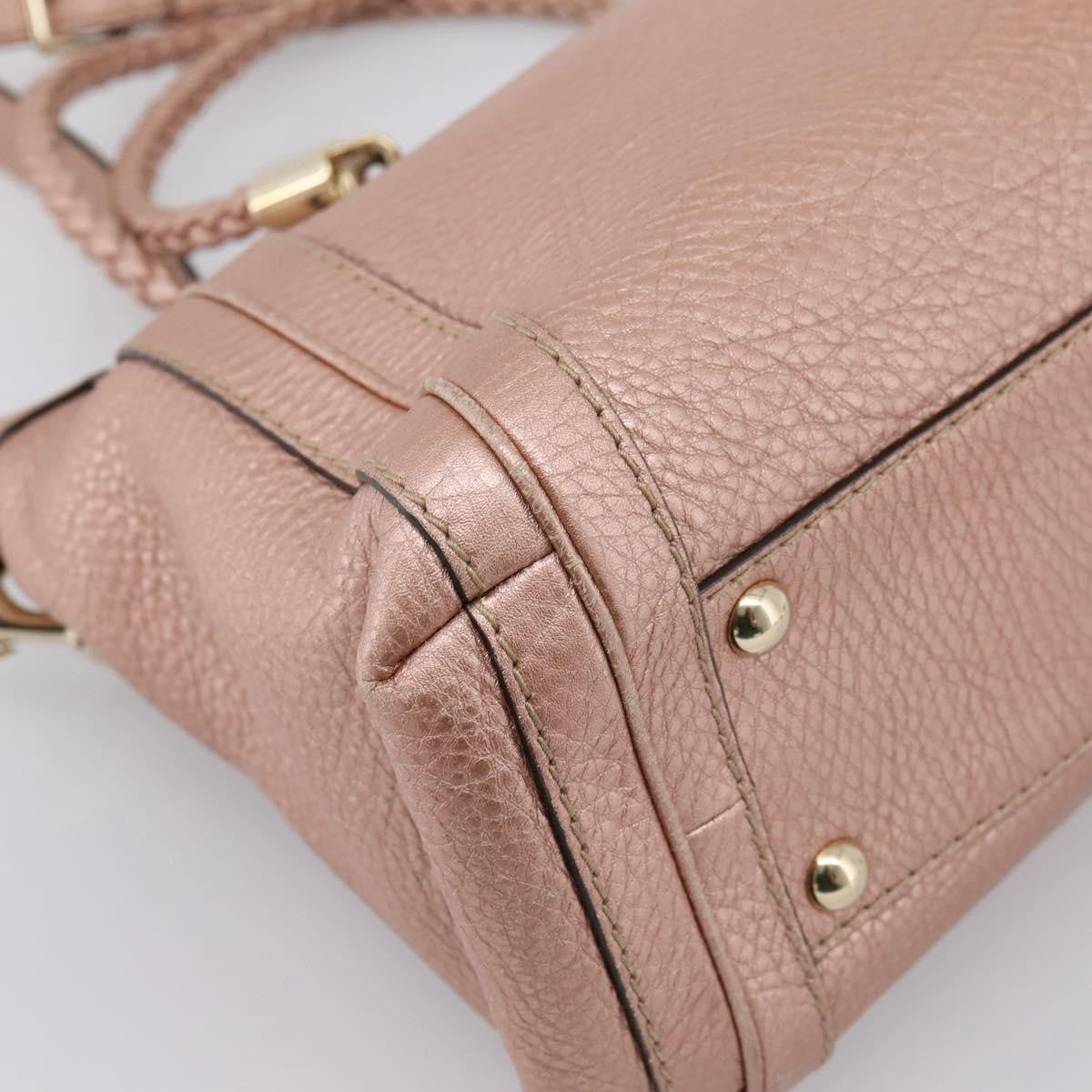 Gucci Bella Convertible Top Handle Leather Pink Leather Handbag (Pre-Owned)