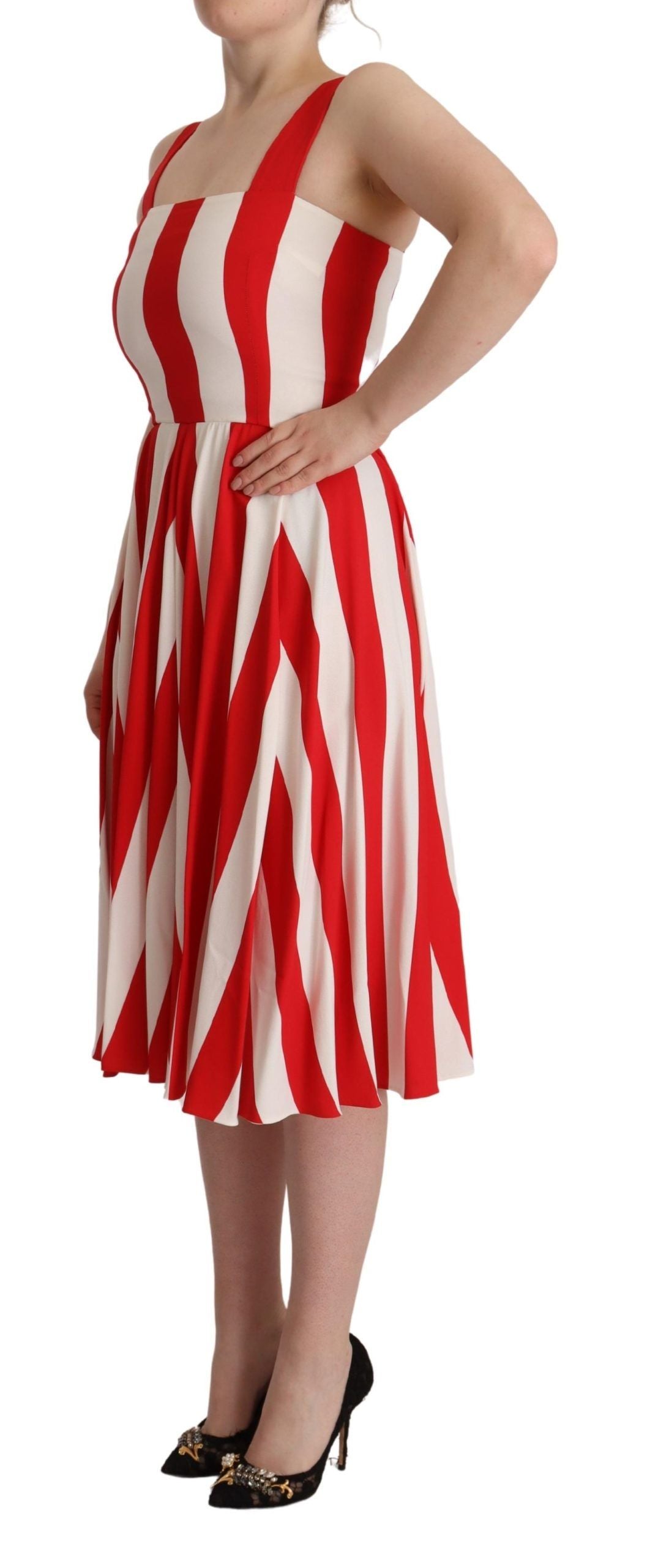 Dolce & Gabbana Elegant A-Line Striped Shift Women's Dress