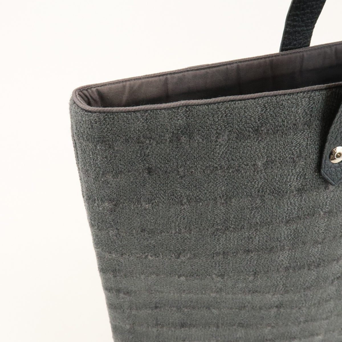 Hermes Ahmedabad Woven Leather And Canvas Gray Canvas Tote Bag Bag (Pre-Owned)