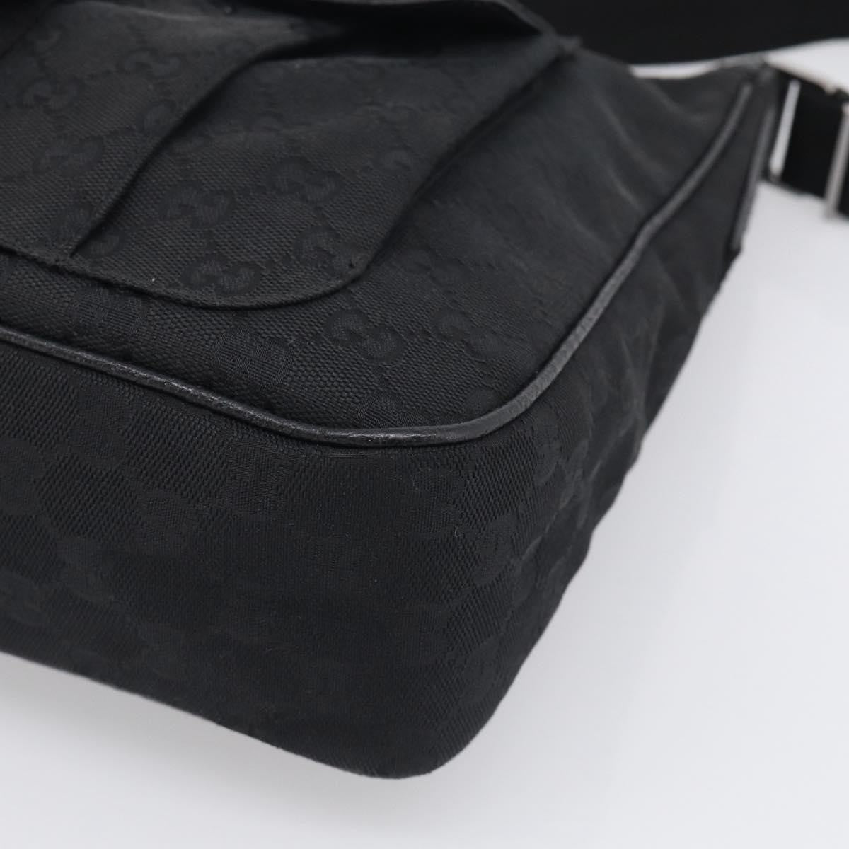 Gucci Shoulder Canvas Black Canvas Shoulder Bag Bag (Pre-Owned)