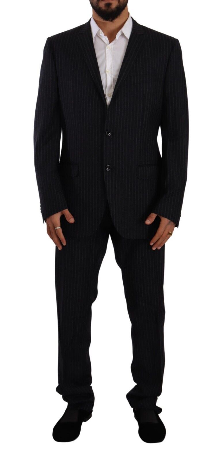 Domenico Tagliente Sleek Grey 2-Piece Mens Suit with Notch Men's Lapels