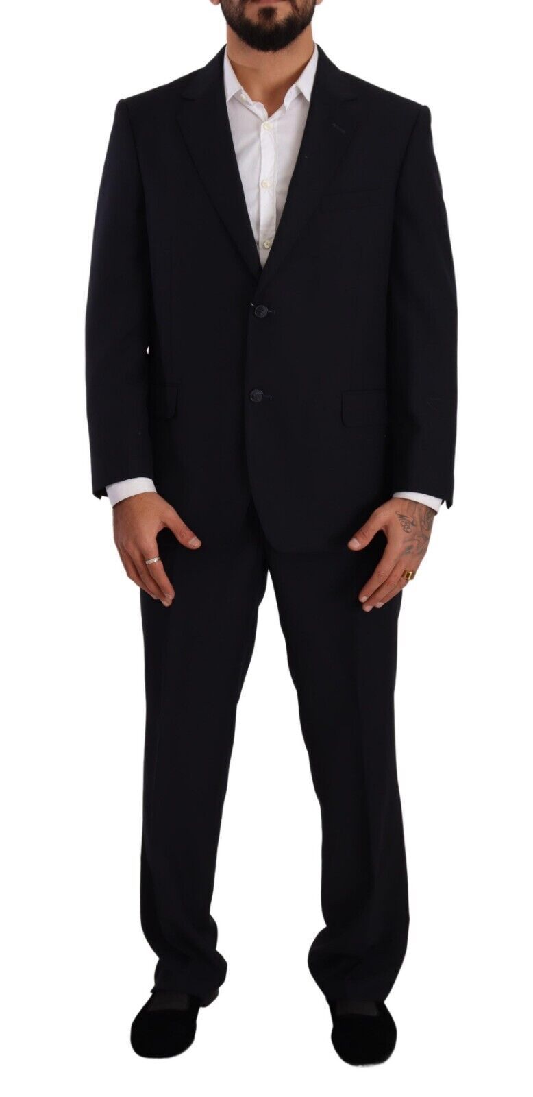 Domenico Tagliente Blue Polyester Single Breasted Formal Men's Suit