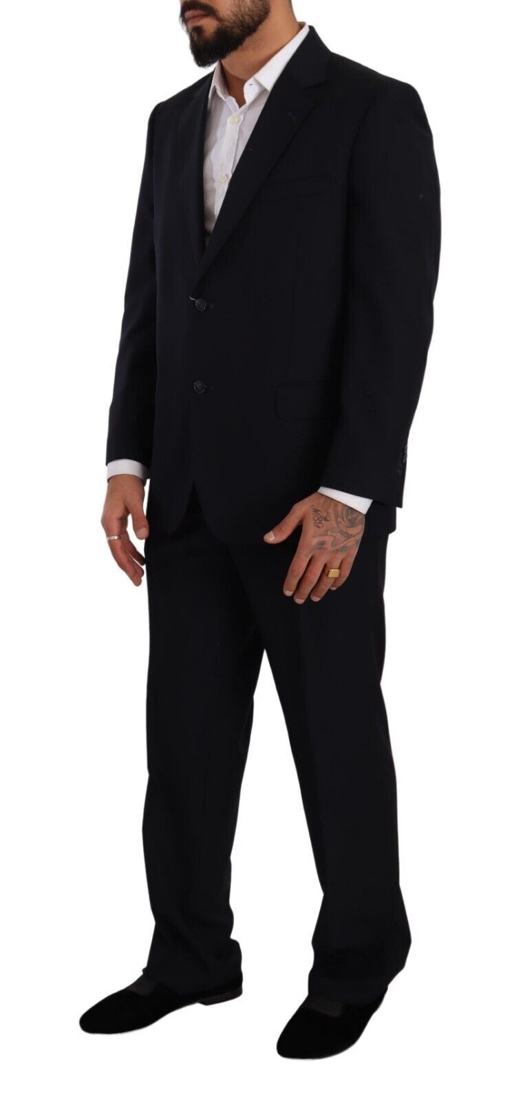 Domenico Tagliente Blue Polyester Single Breasted Formal Men's Suit