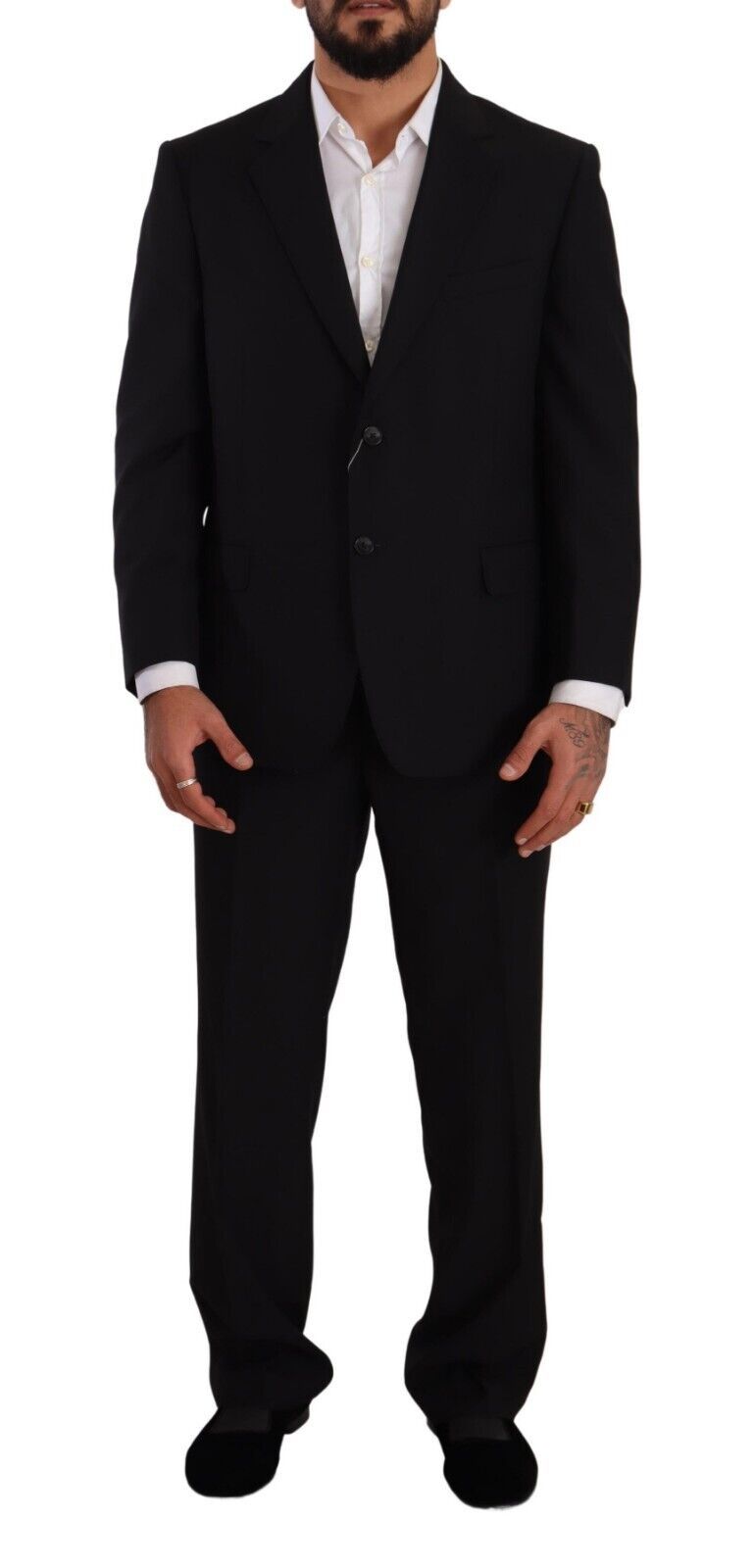 Domenico Tagliente Elegant Two-Piece Black Suit Men's Ensemble