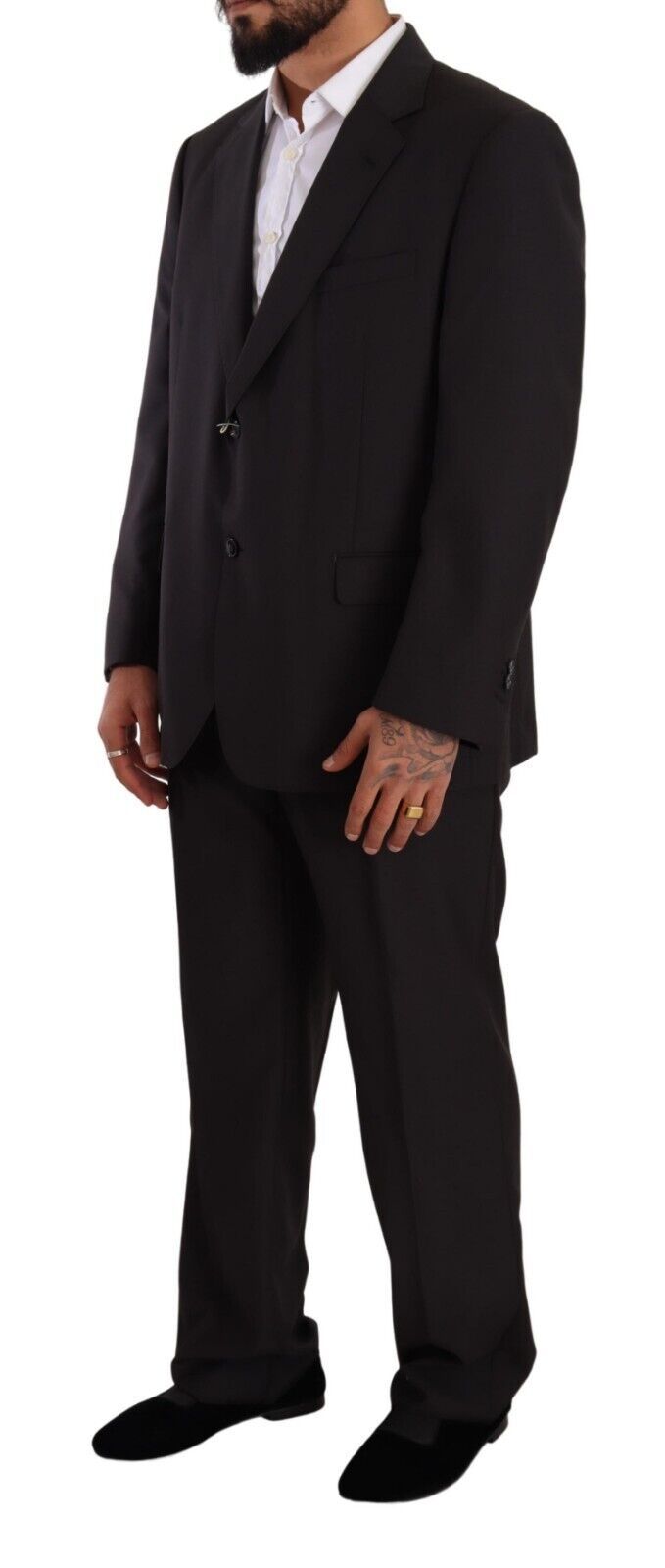 Domenico Tagliente Elegant Gray Two-Piece Regular Fit Men's Suit