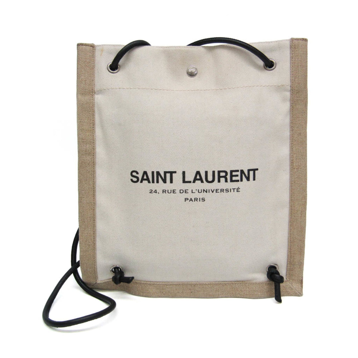 Saint Laurent Universite Flat Canvas Beige Canvas Crossbody Bag Bag (Pre-Owned)