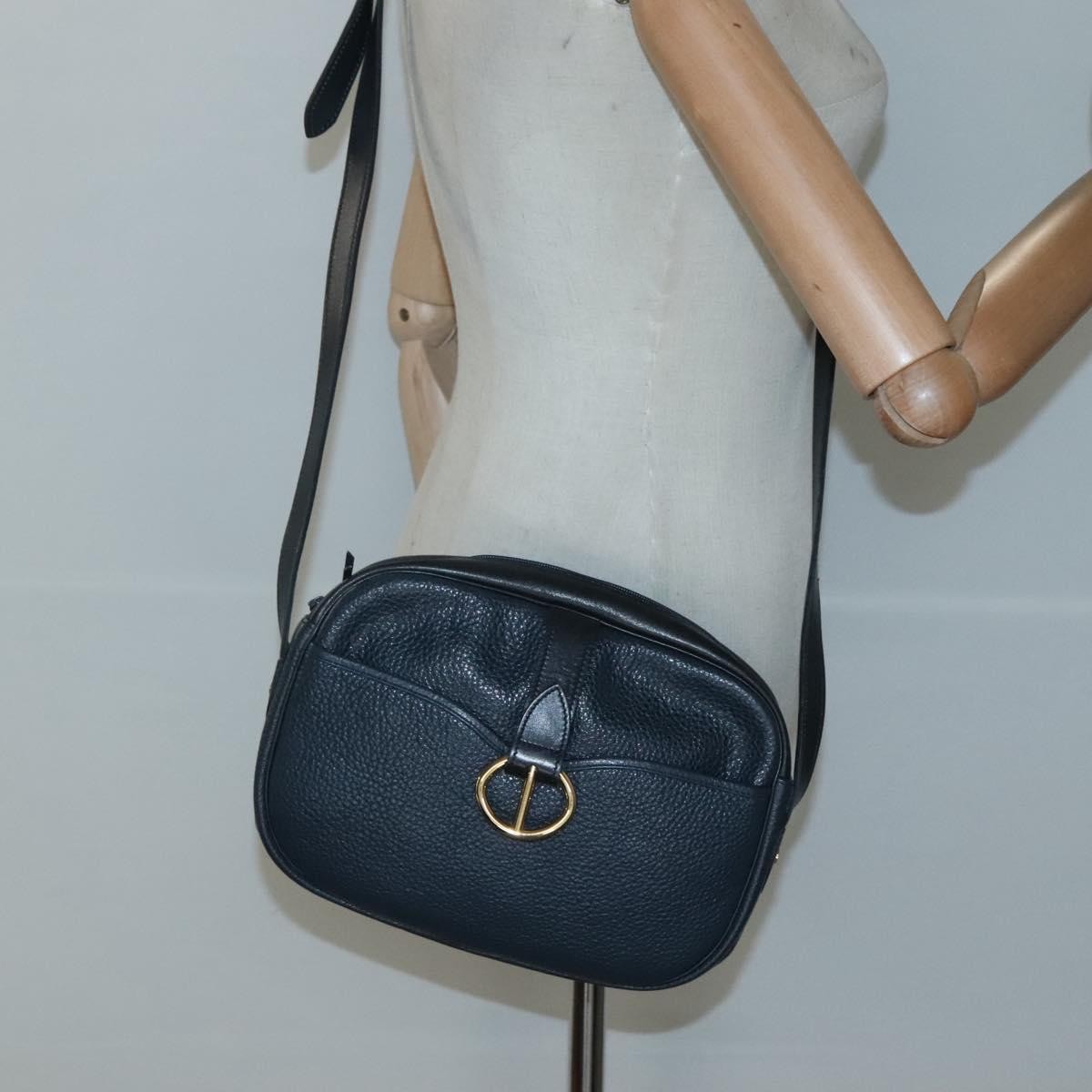 Christian Dior Vintage Leather Navy Leather Shoulder Bag Bag (Pre-Owned)