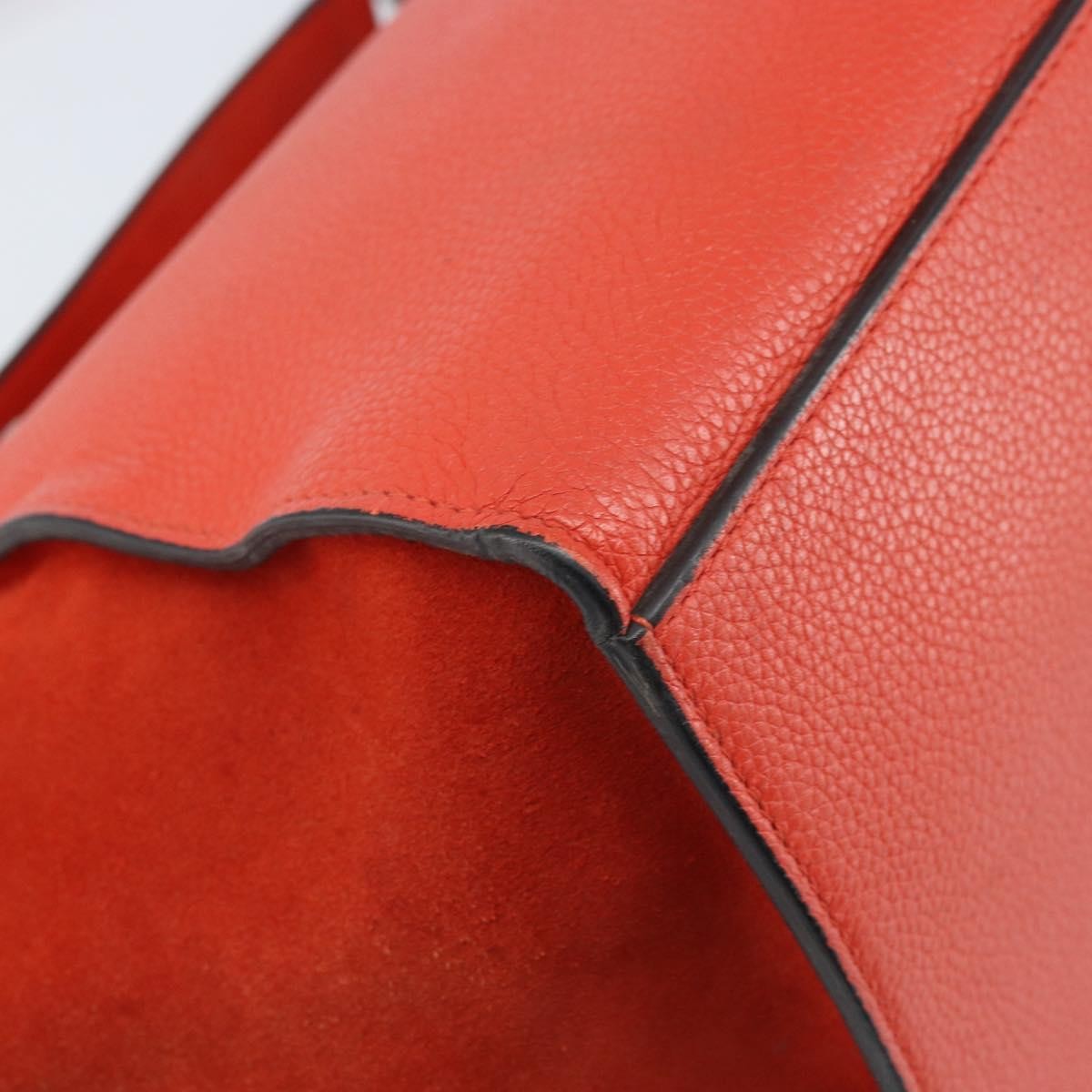 Celine Trapeze Leather With Suede Orange Leather Handbag (Pre-Owned)