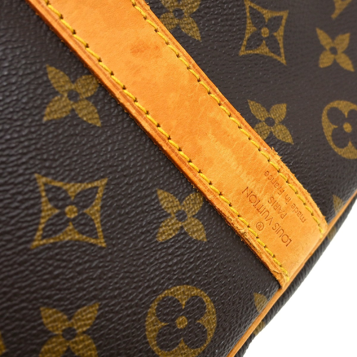 Louis Vuitton Keepall Bandoulière Monogram Brown Canvas Travel Bag Bag (Pre-Owned)
