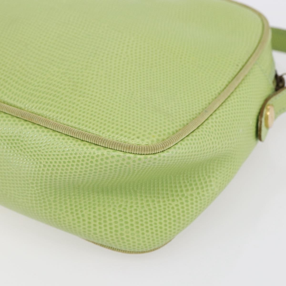 Salvatore Ferragamo Vara Bow Camera Leather Green Leather Shoulder Bag Bag (Pre-Owned)