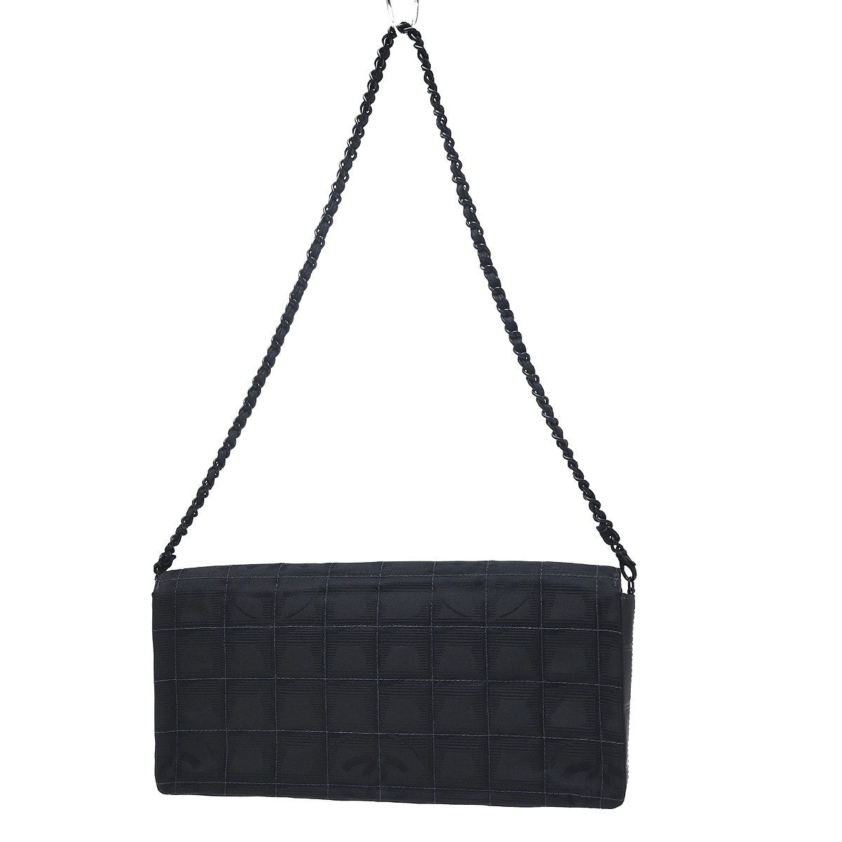 Chanel Travel Line Flap Quilted Nylon Black Nylon Shoulder Bag Bag (Pre-Owned)