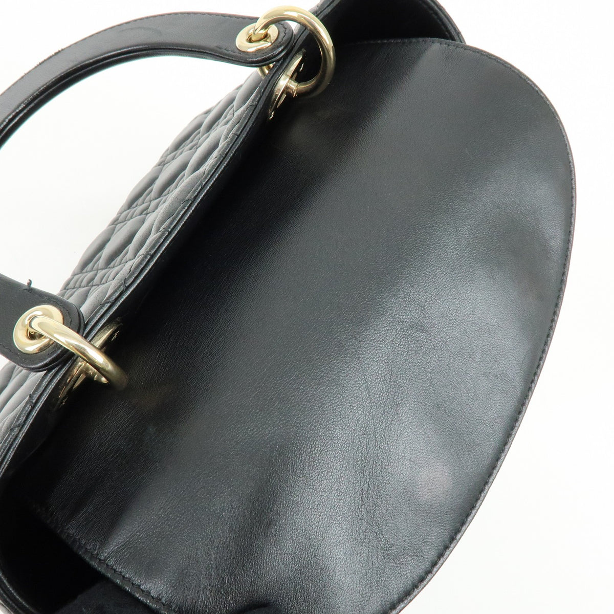 Christian Dior Lady Dior Black Leather Handbag (Pre-Owned)