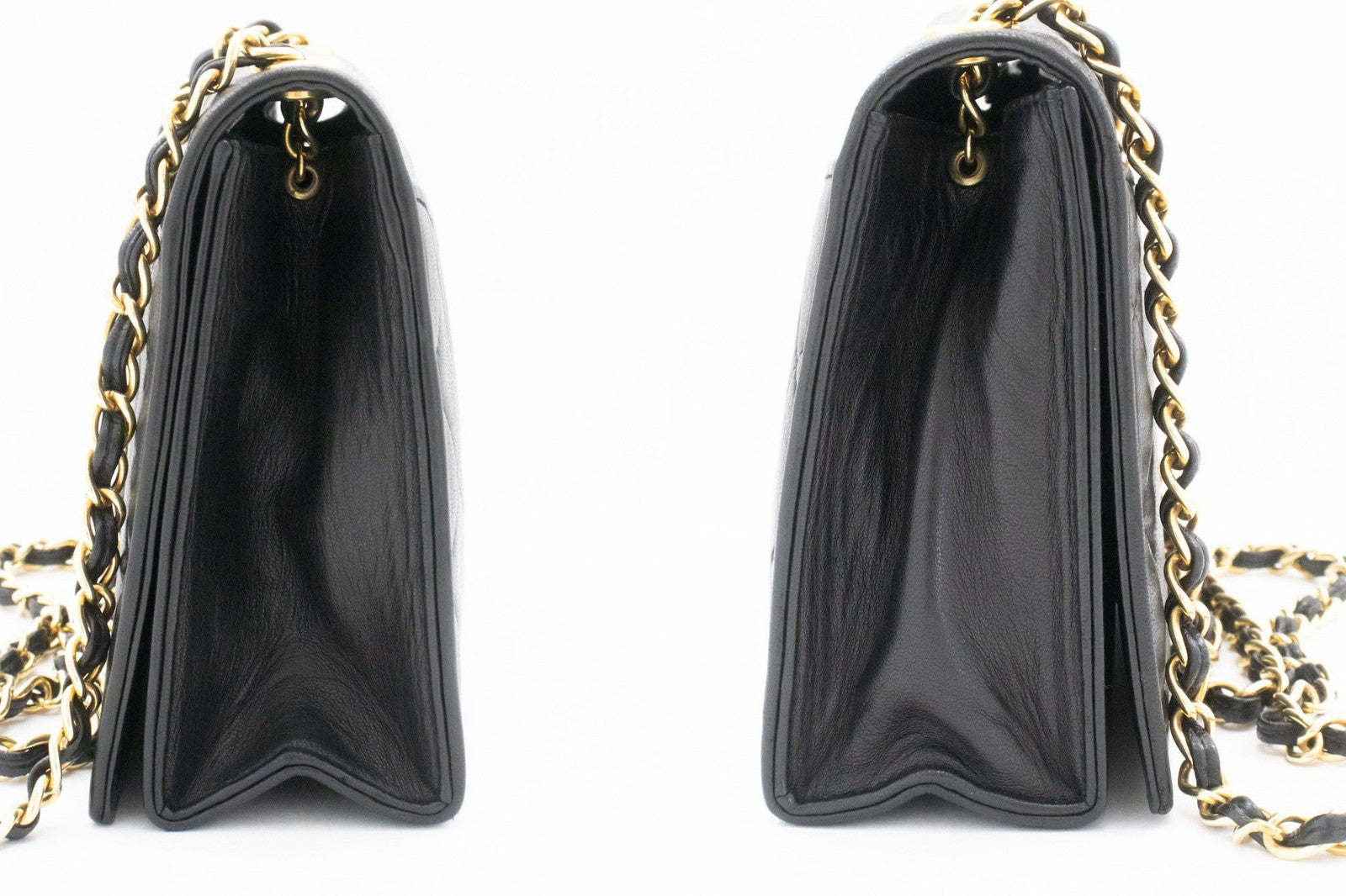 Chanel Vintage Curve Cc Flap Quilted Lambskin Black Leather Shoulder Bag Bag (Pre-Owned)