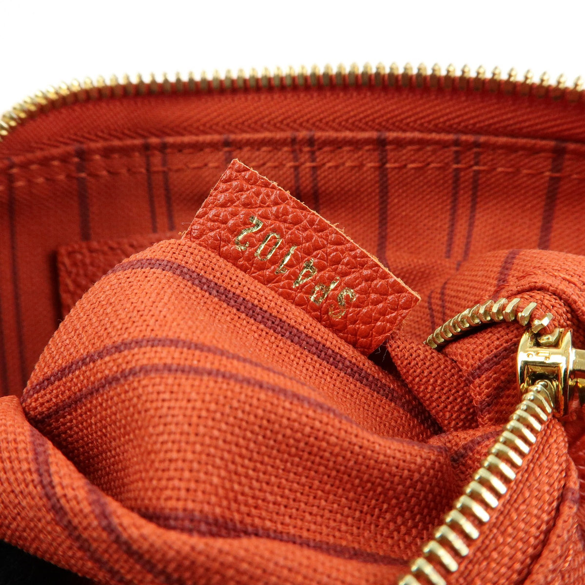 Louis Vuitton Speedy Bandouliere Monogram Empreinte Leather Orange Leather Handbag (Pre-Owned)