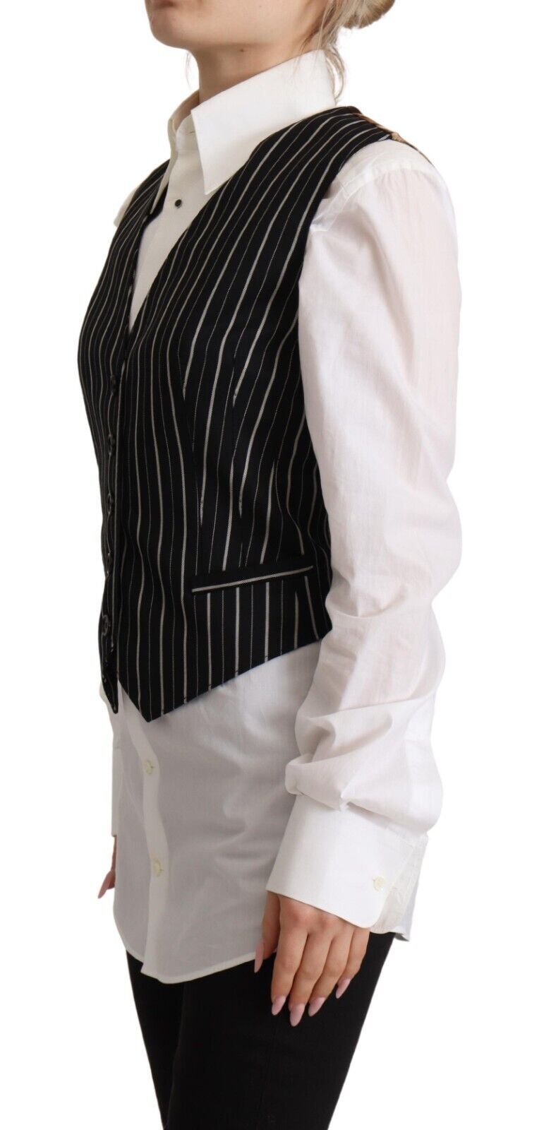Dolce & Gabbana Elegant V-Neck Sleeveless Wool-Blend Women's Vest