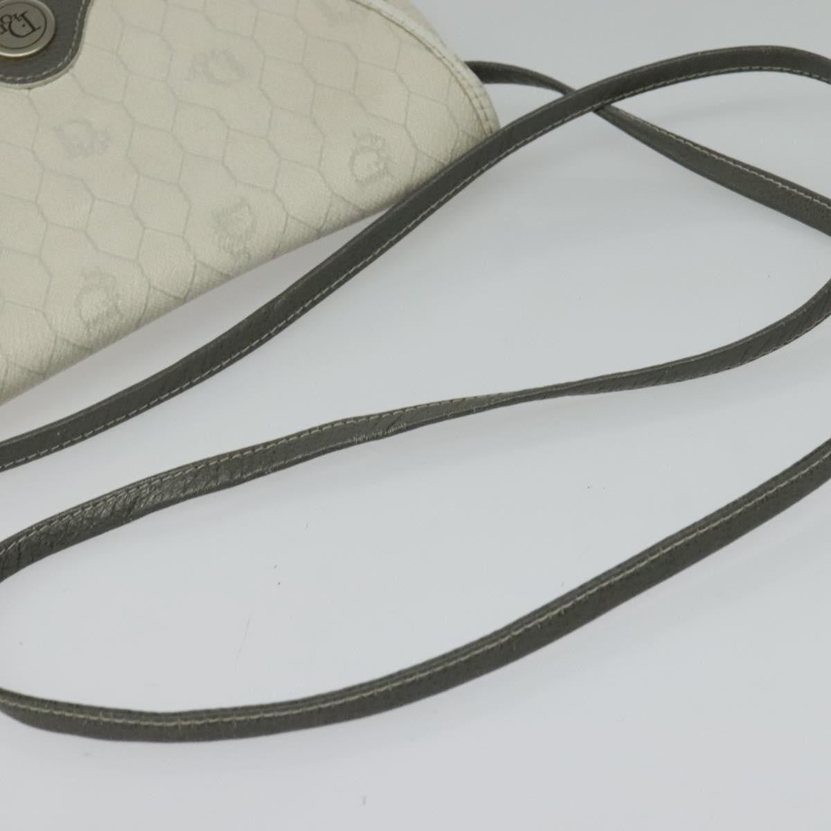 Christian Dior Vintage Honeycomb Canvas White Canvas Shoulder Bag Bag (Pre-Owned)