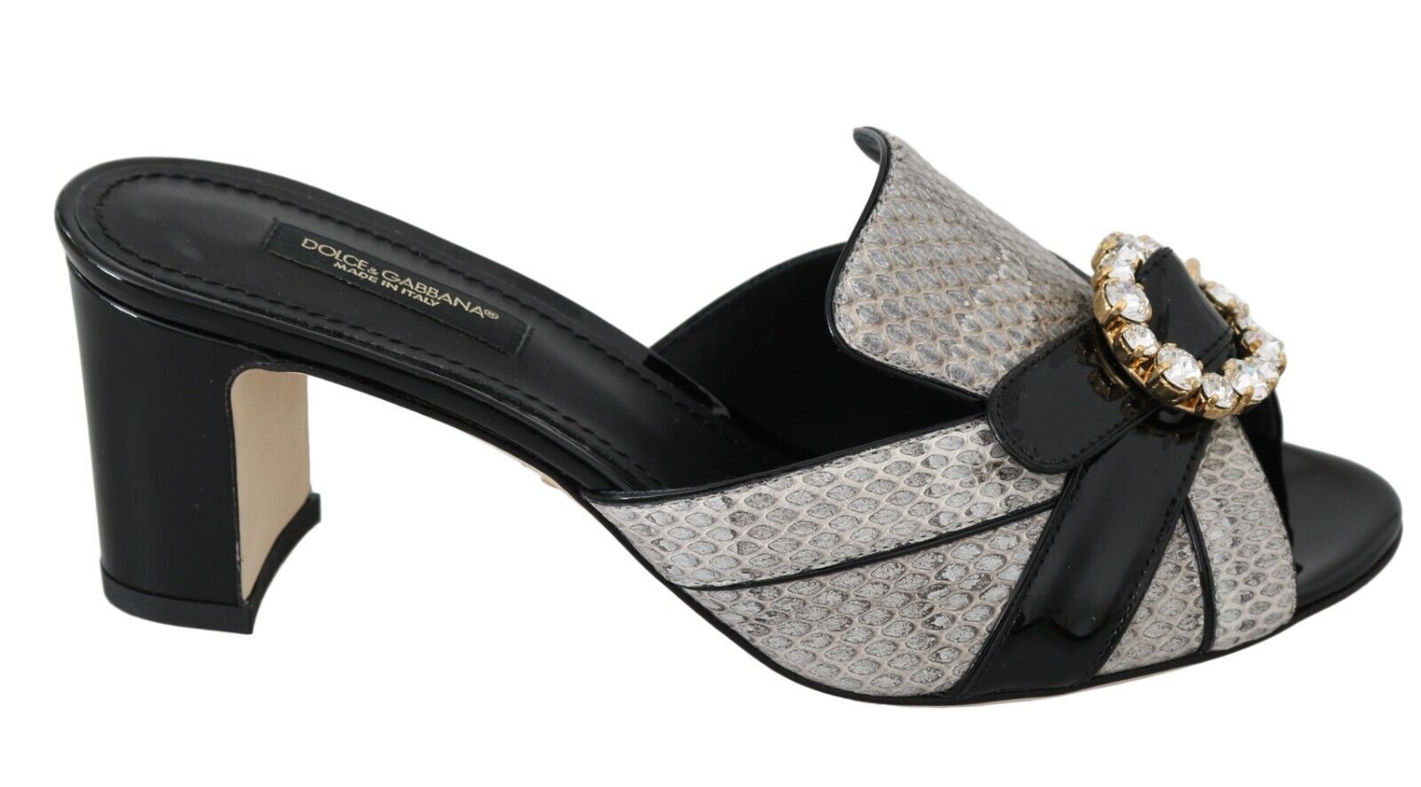 Dolce & Gabbana Crystal-Embellished Exotic Leather Women's Sandals