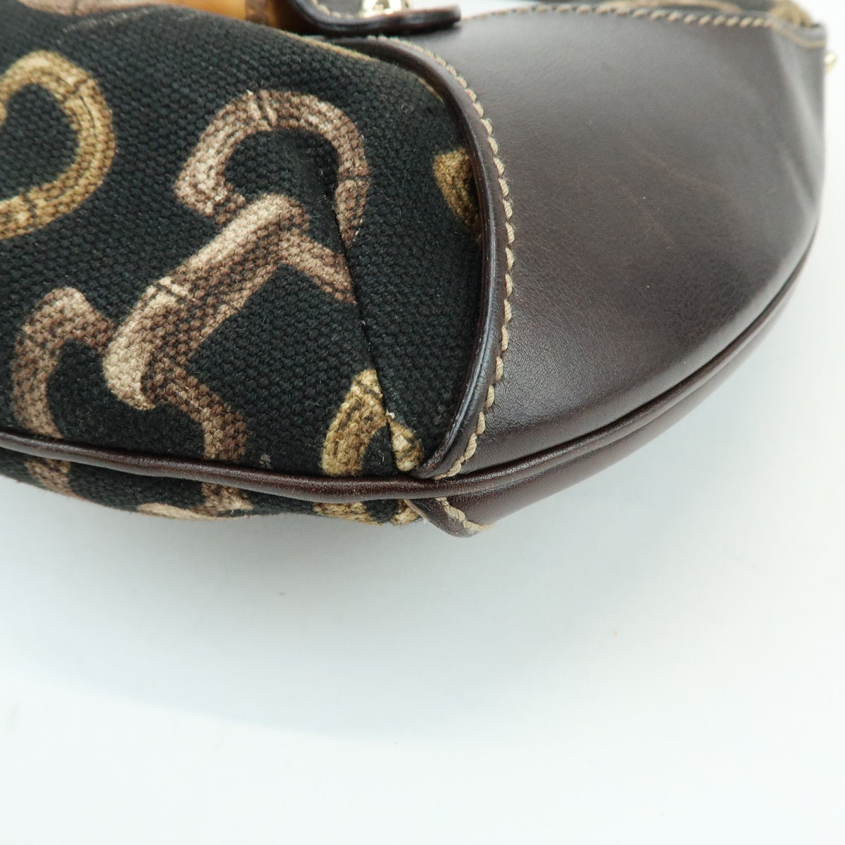 Gucci Horsebit Gg Canvas And Leather Brown Canvas Tote Bag Bag (Pre-Owned)