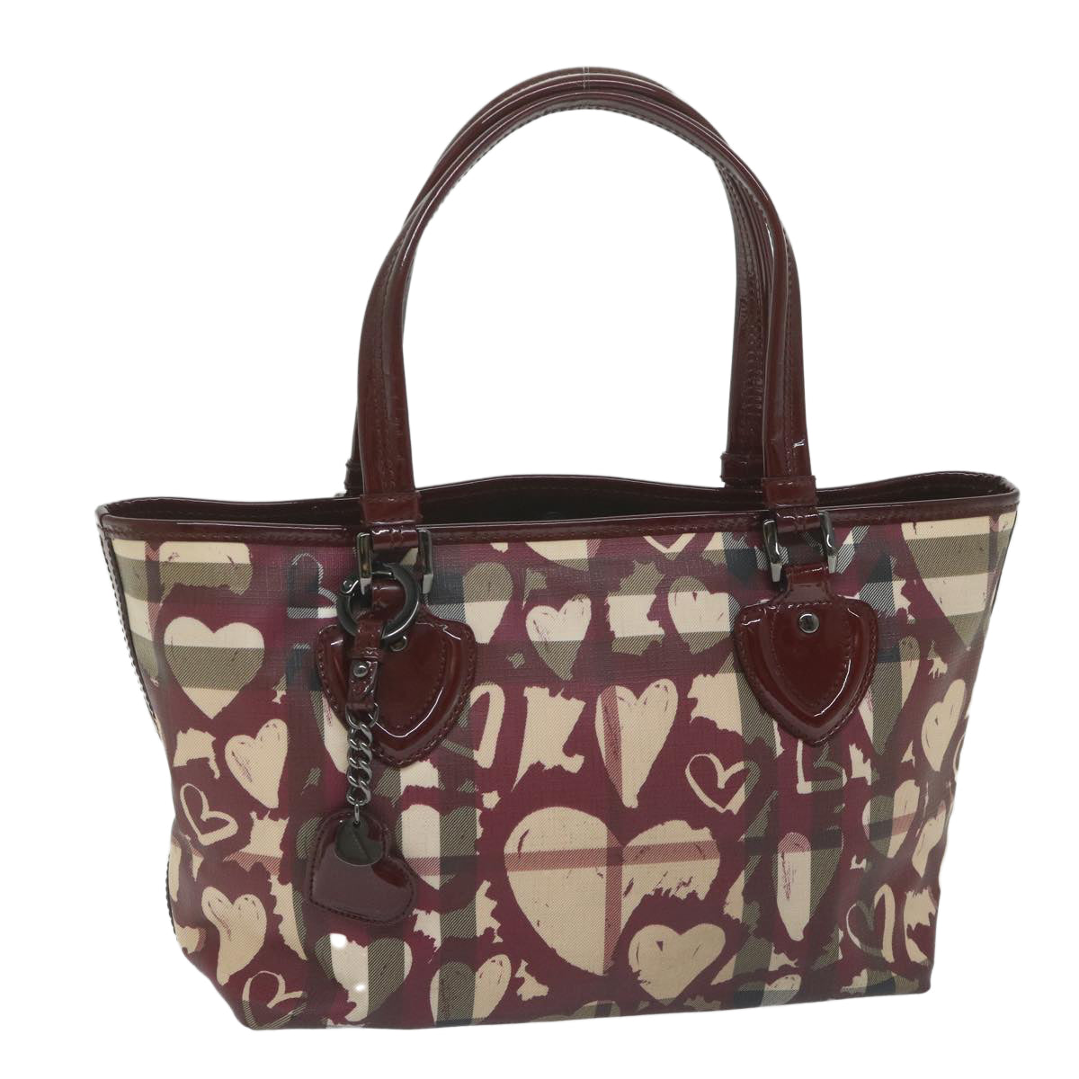 Burberry Nova Check Red Canvas Tote Bag (Pre-Owned)