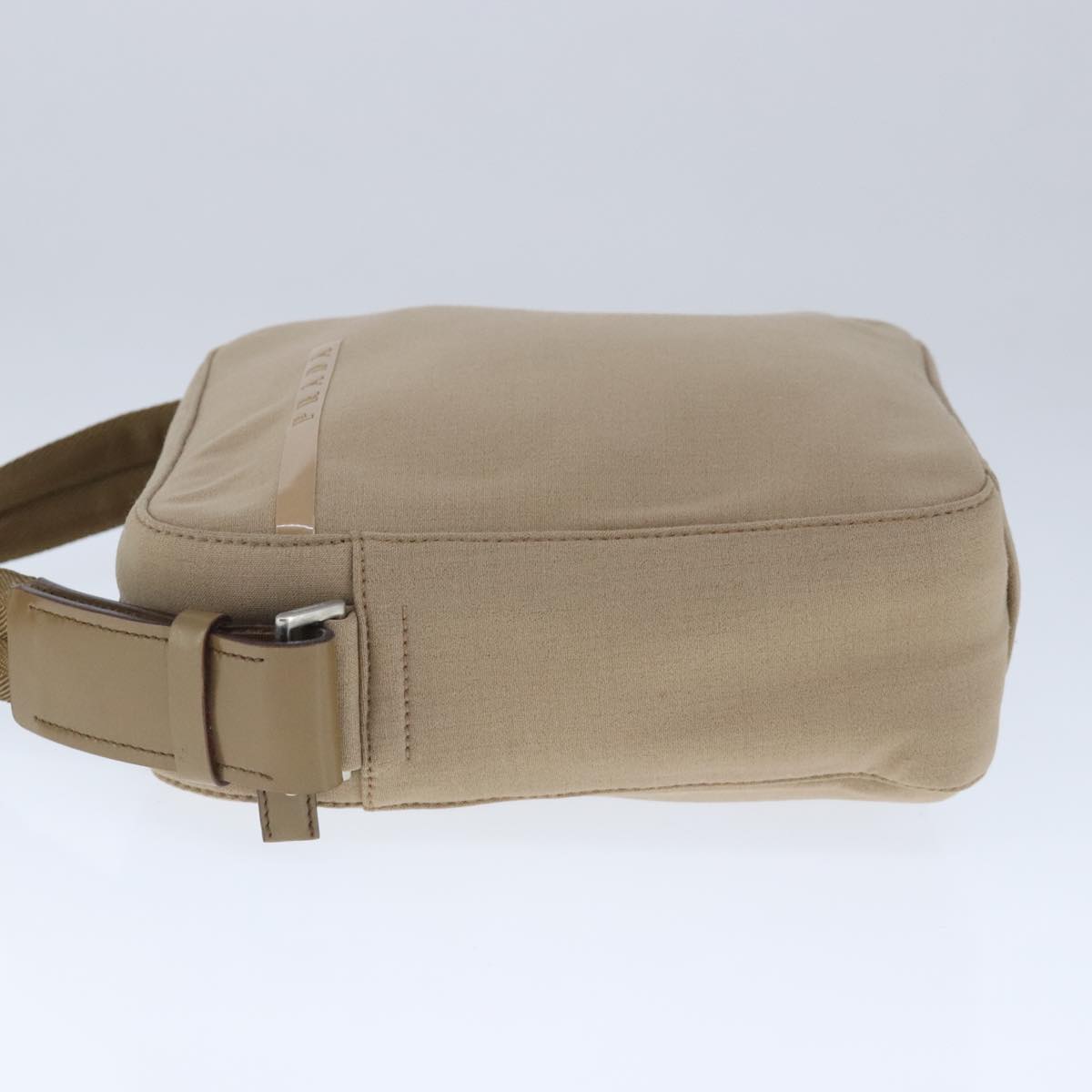 Prada Tessuto Beige Canvas Shoulder Bag (Pre-Owned)
