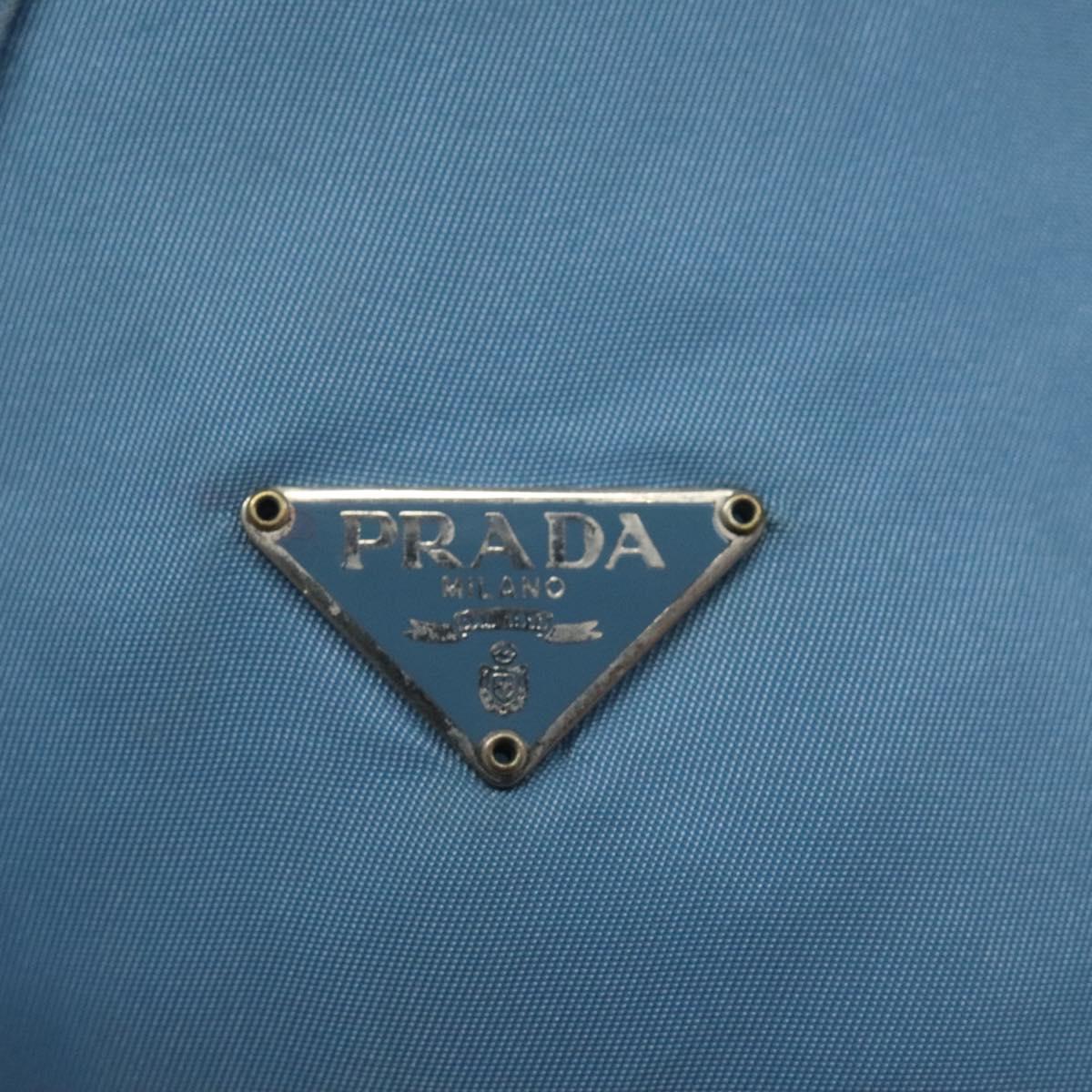 Prada Re-Nylon Blue Canvas Clutch Bag (Pre-Owned)