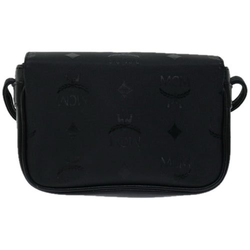 MCM Visetos Black Synthetic Shoulder Bag (Pre-Owned)