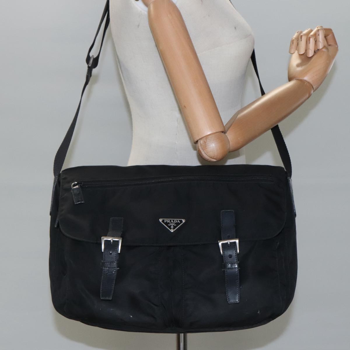 Prada Re-Nylon Black Synthetic Shoulder Bag (Pre-Owned)