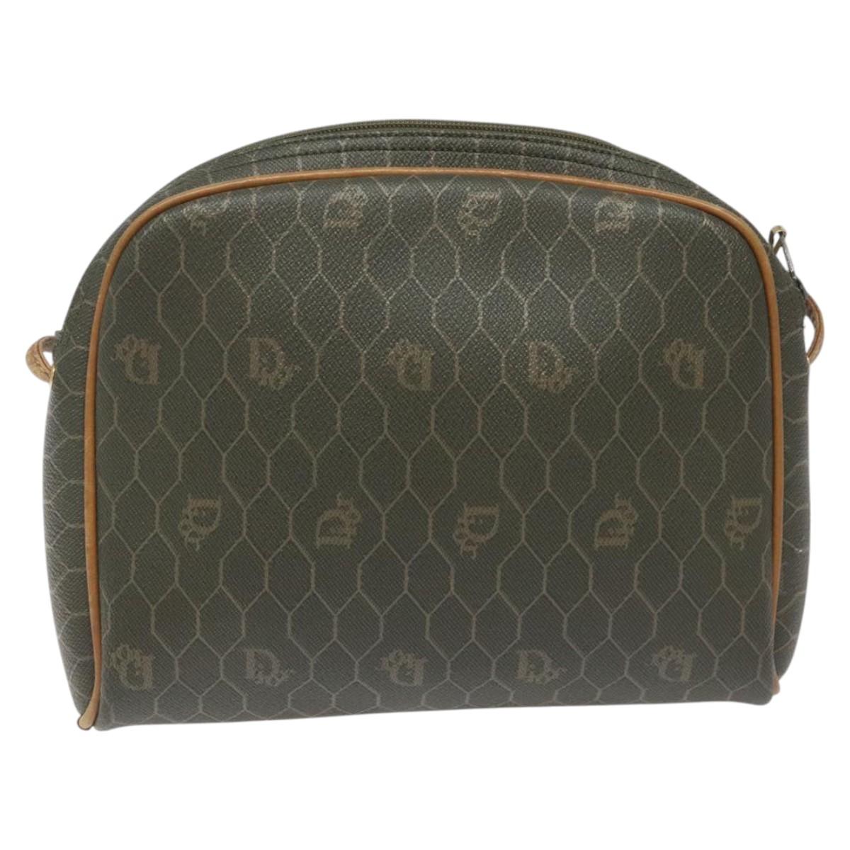 Dior Honeycomb Green Canvas Shoulder Bag (Pre-Owned)