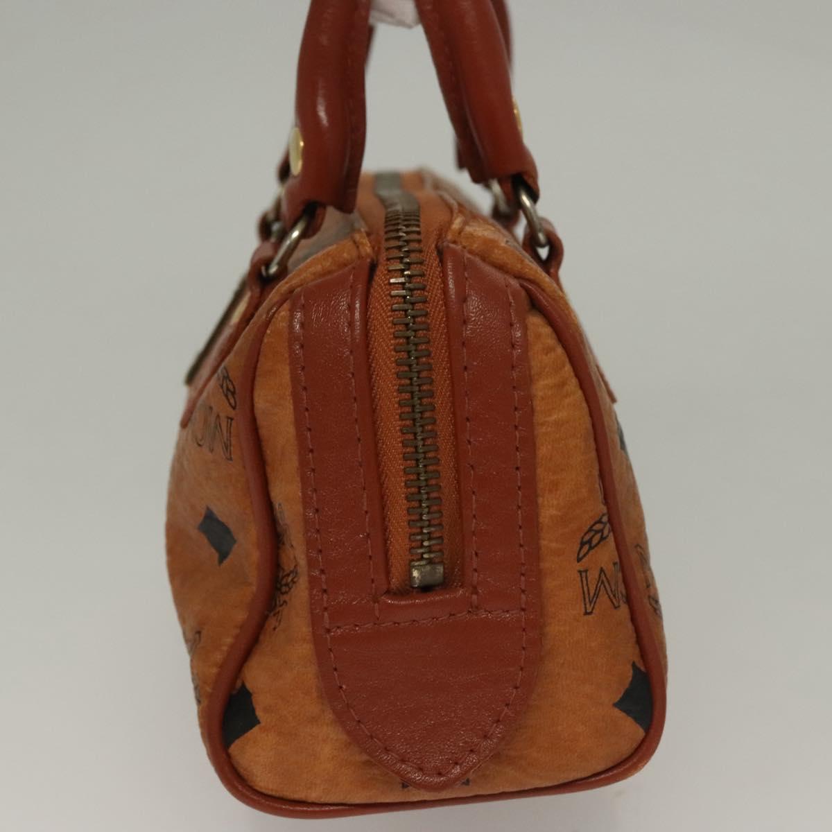 MCM Visetos Brown,Gold Canvas, Leather Travel Bag (Pre-Owned)