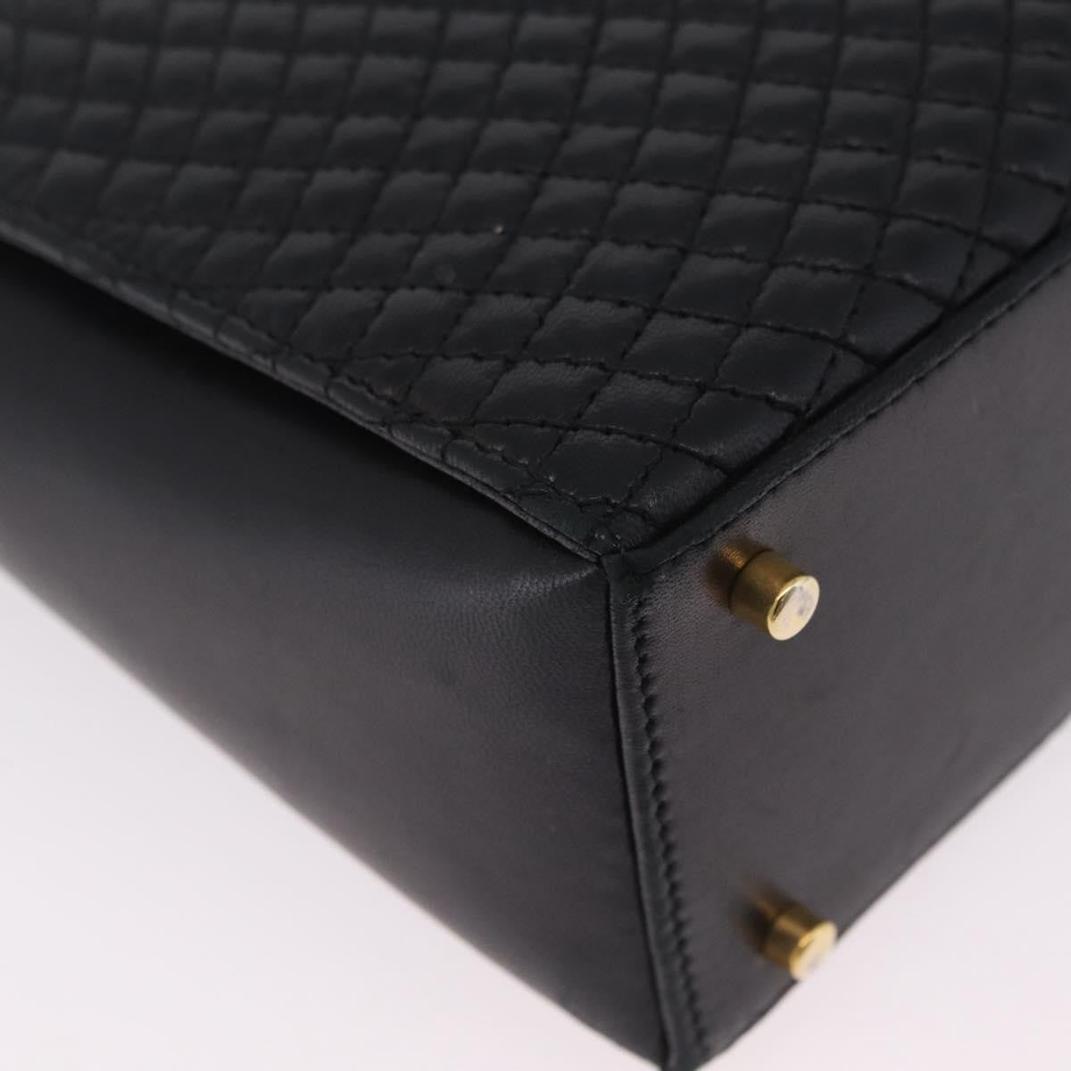 Bally Vintage Chain Quilted Leather Black Leather Shoulder Bag Bag (Pre-Owned)