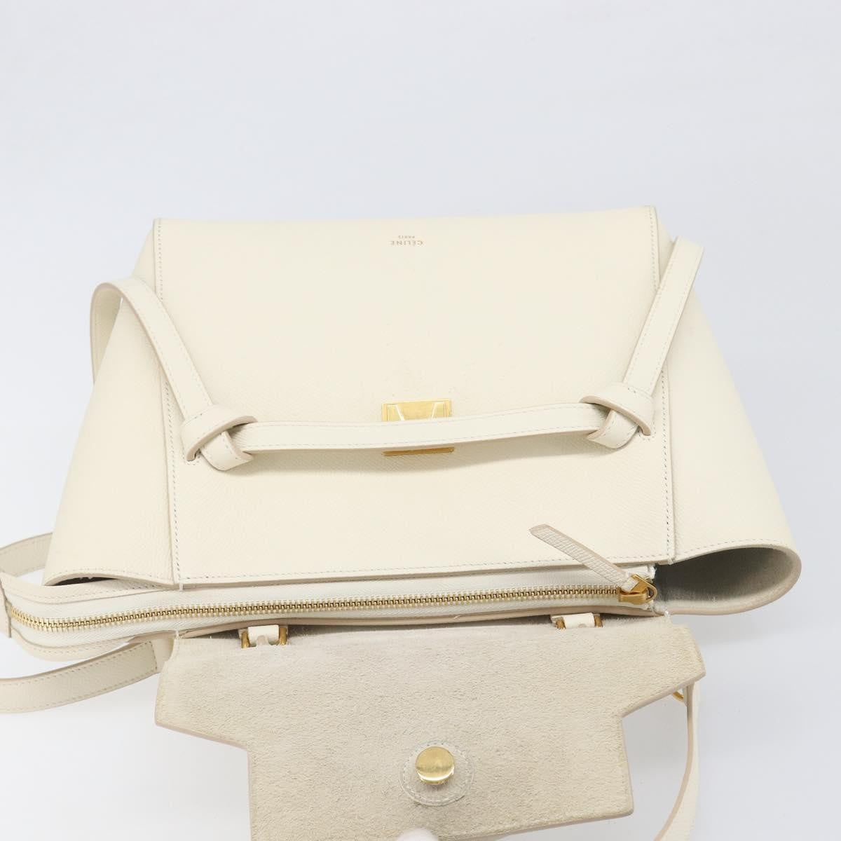 Celine Belt Leather White Leather Handbag (Pre-Owned)