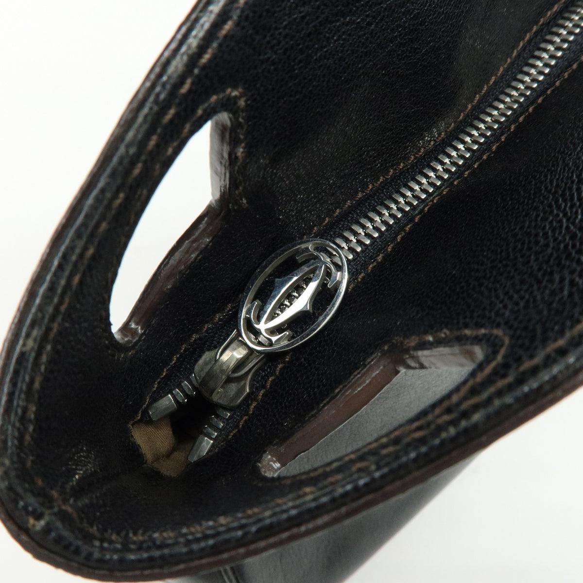 Cartier Marcello Leather Black Leather Handbag (Pre-Owned)
