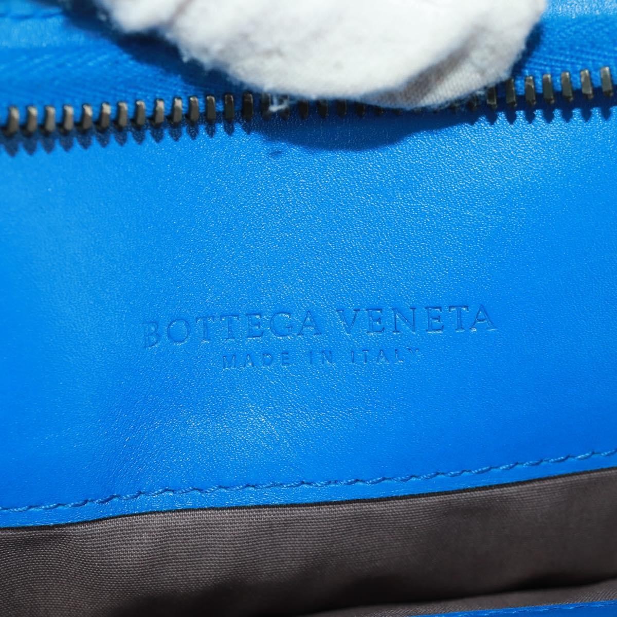 Bottega Veneta Top Zip Intrecciato Nappa Blue Leather Briefcase Bag (Pre-Owned)