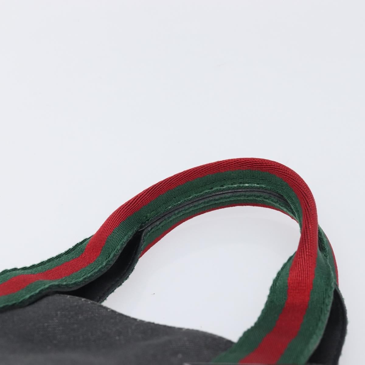 Gucci Sherry Line Tote Canvas Black Canvas Tote Bag Bag (Pre-Owned)