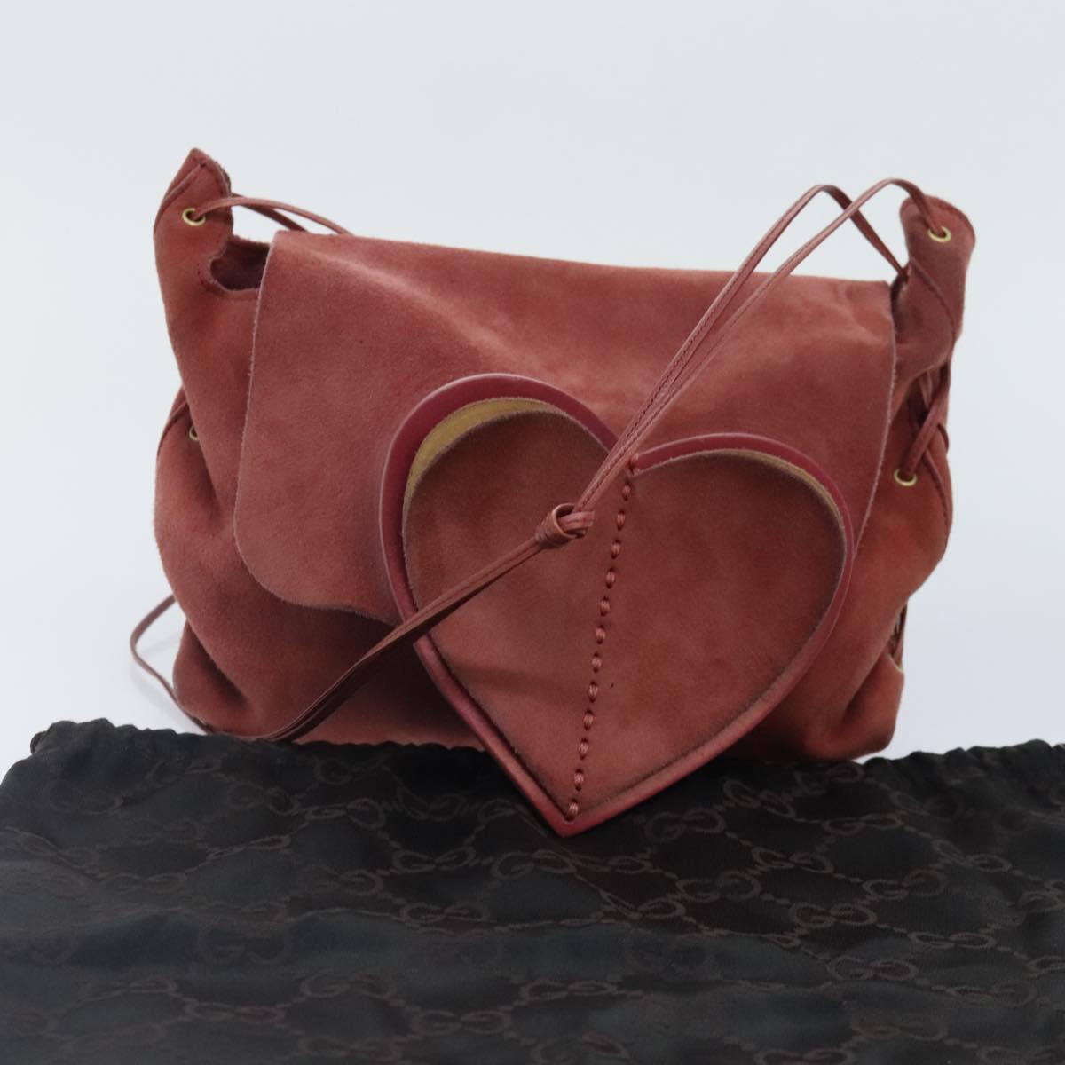 Gucci Red Suede Shoulder Bag (Pre-Owned)