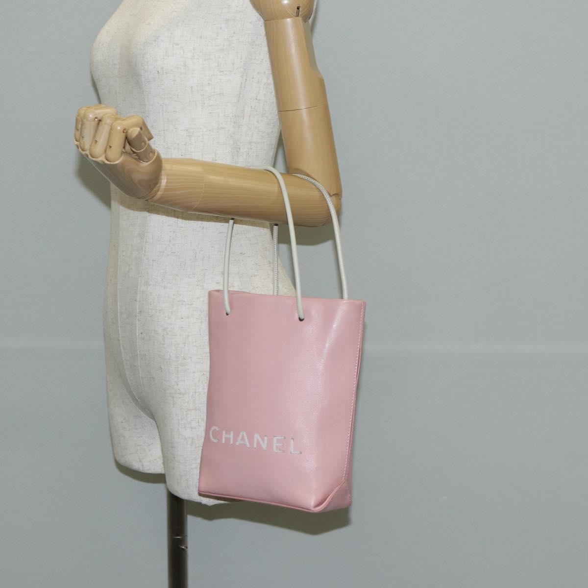 Chanel Essential Shopping Tote Leather Pink Leather Bag (Pre-Owned)