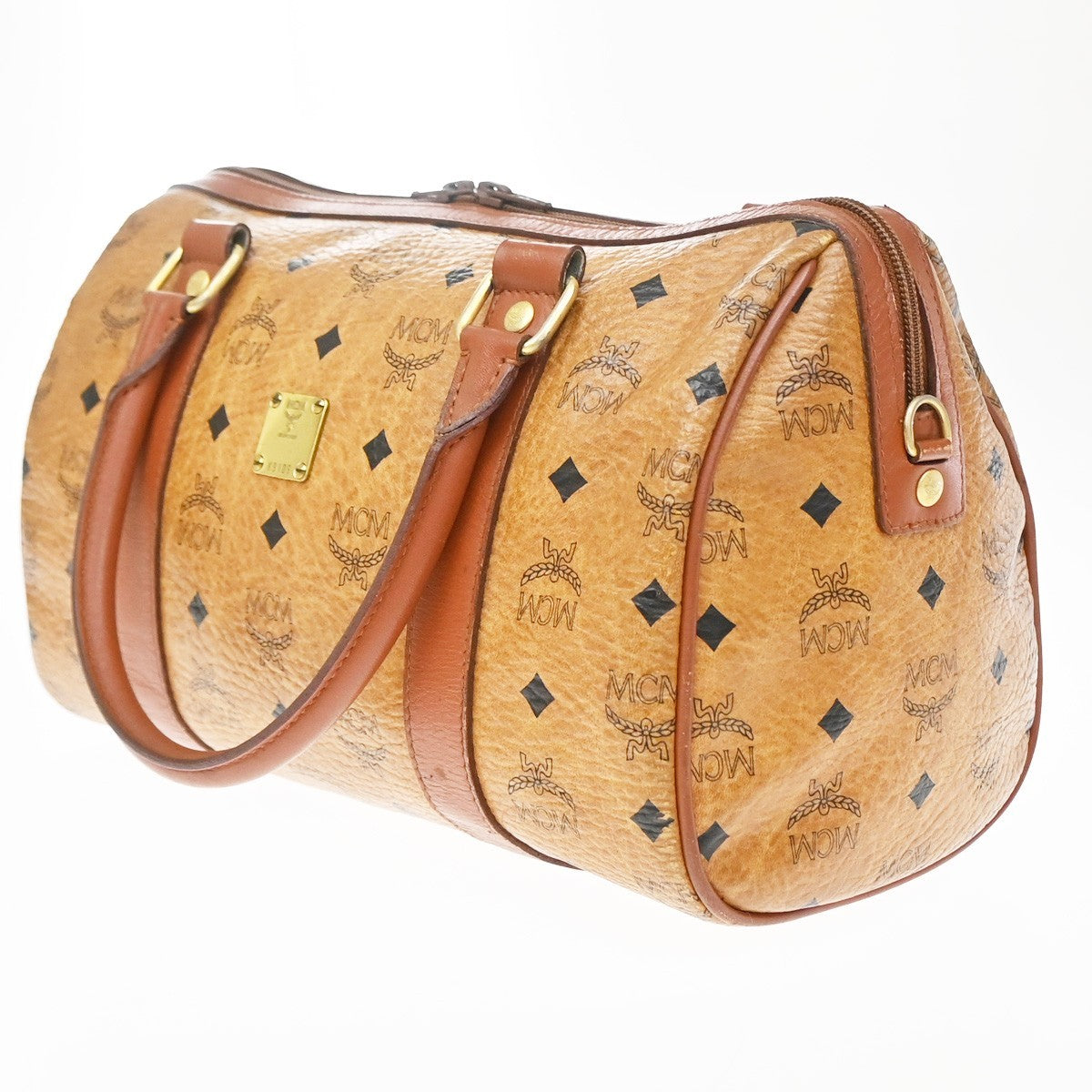 MCM Visetos Leather Brown Leather Handbag (Pre-Owned)