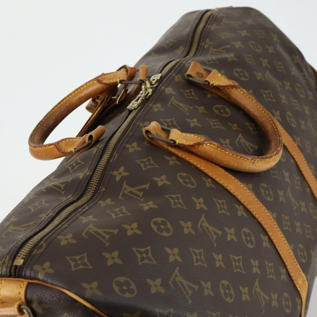 Louis Vuitton Keepall Bandouliere Monogram Canvas Brown Canvas Travel Bag Bag (Pre-Owned)