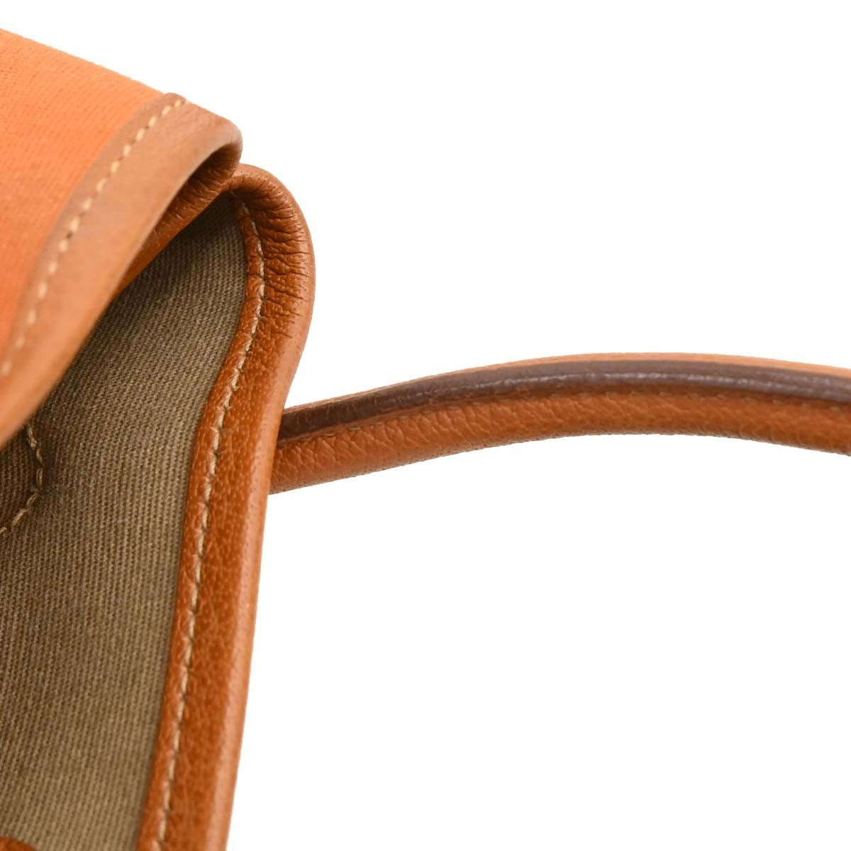 Hermes Garden File Toile And Leather Orange Canvas Tote Bag Bag (Pre-Owned)