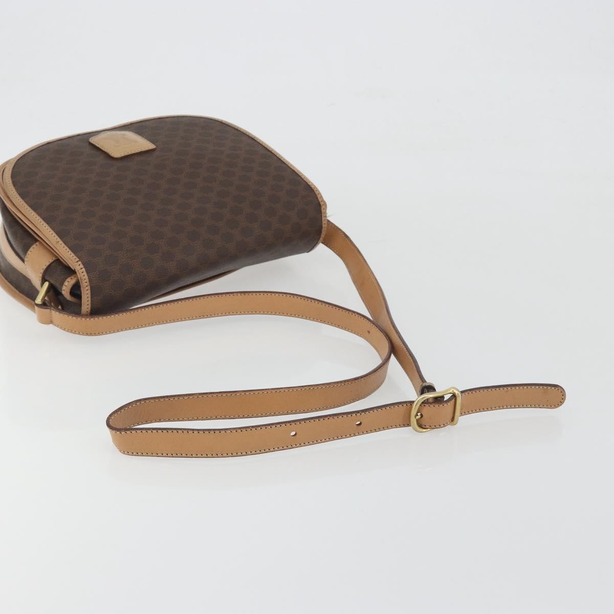 Celine Macadam Canvas Brown Canvas Shoulder Bag Bag (Pre-Owned)