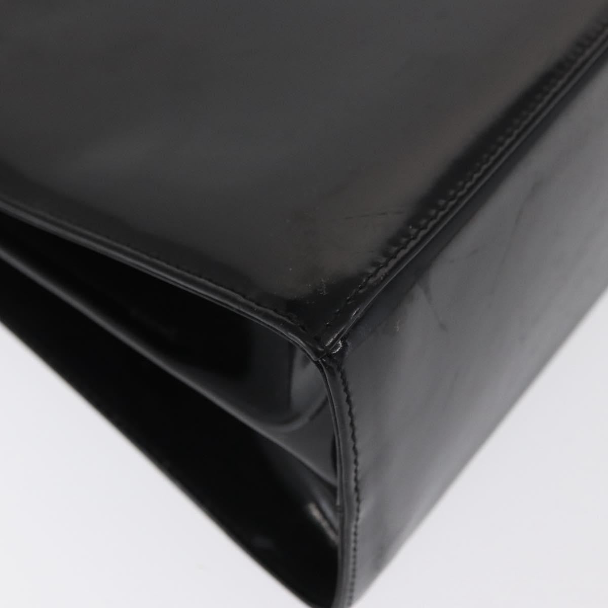 Salvatore Ferragamo Gancini Convertible Top Handle Patent Leather Black Patent_Leather Handbag (Pre-Owned)