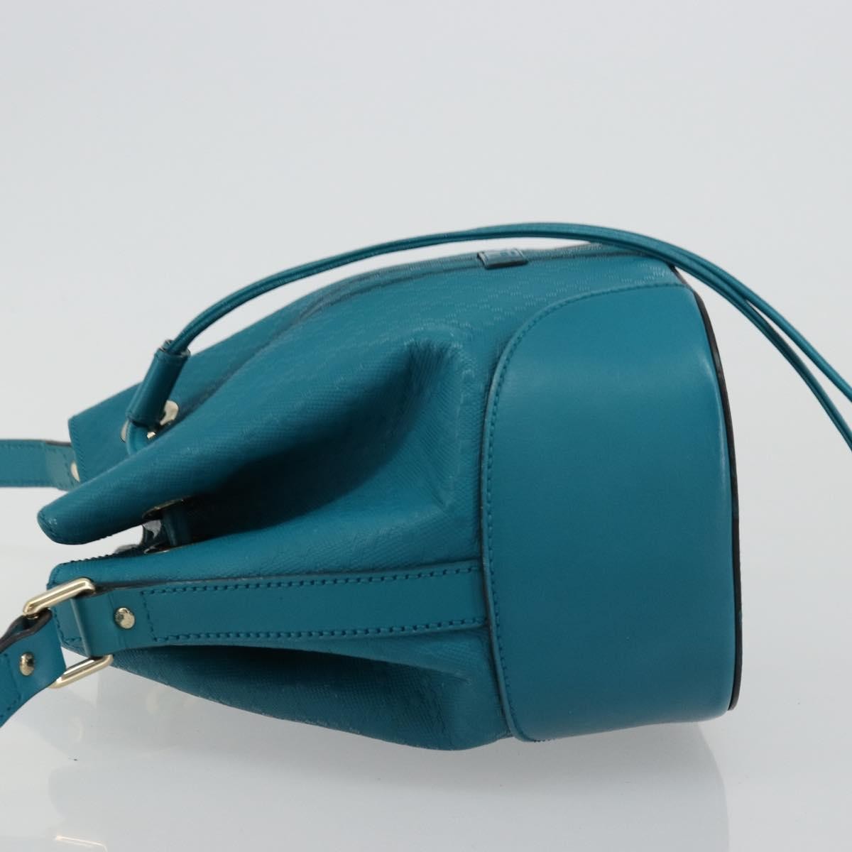 Gucci Bright Bucket Diamante Leather Blue Leather Shoulder Bag Bag (Pre-Owned)