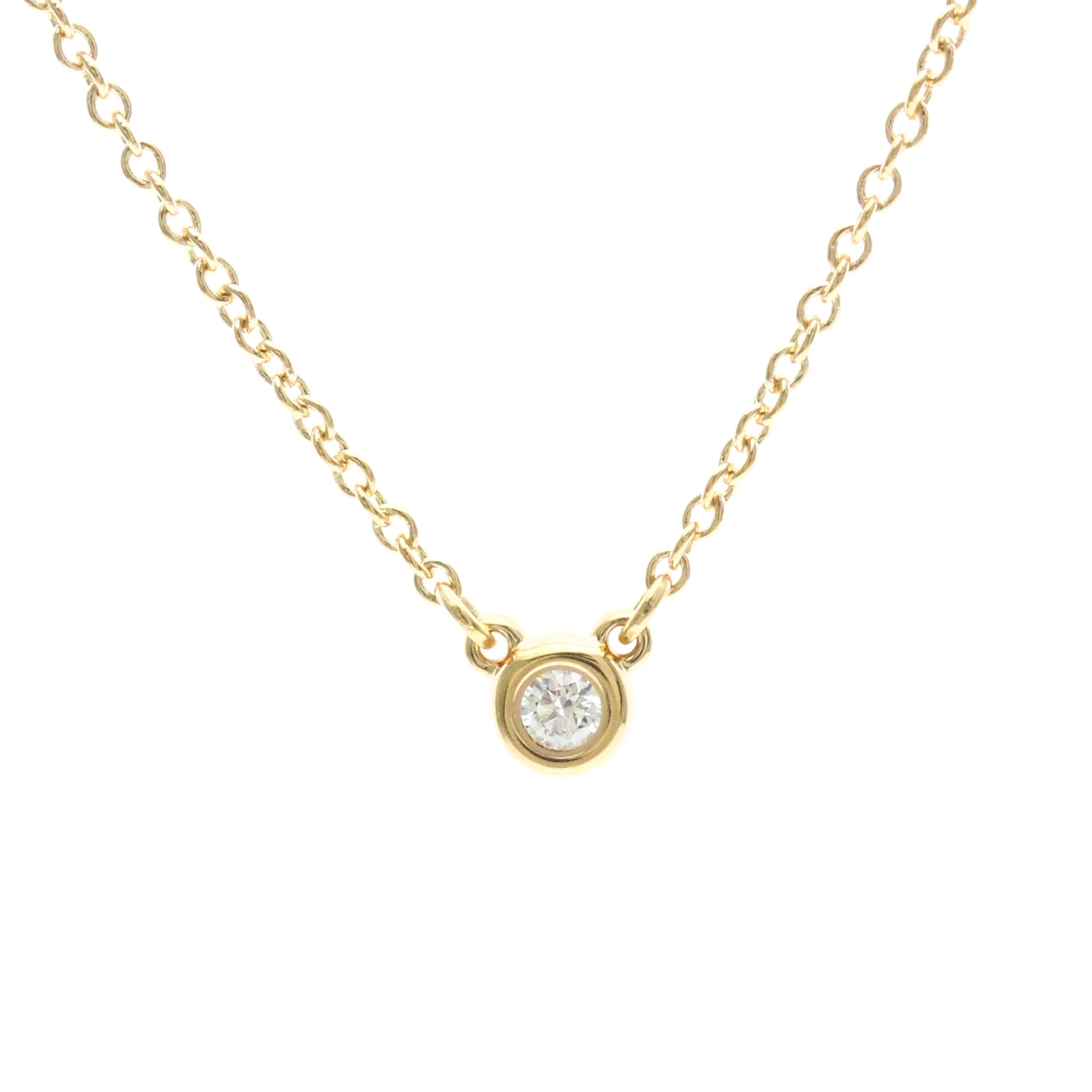 Tiffany & Co. Elsa Peretti Diamonds By The Yard 18K Pink Gold With Diamond Gold Pink_Gold Necklace Jewelry (Pre-Owned)