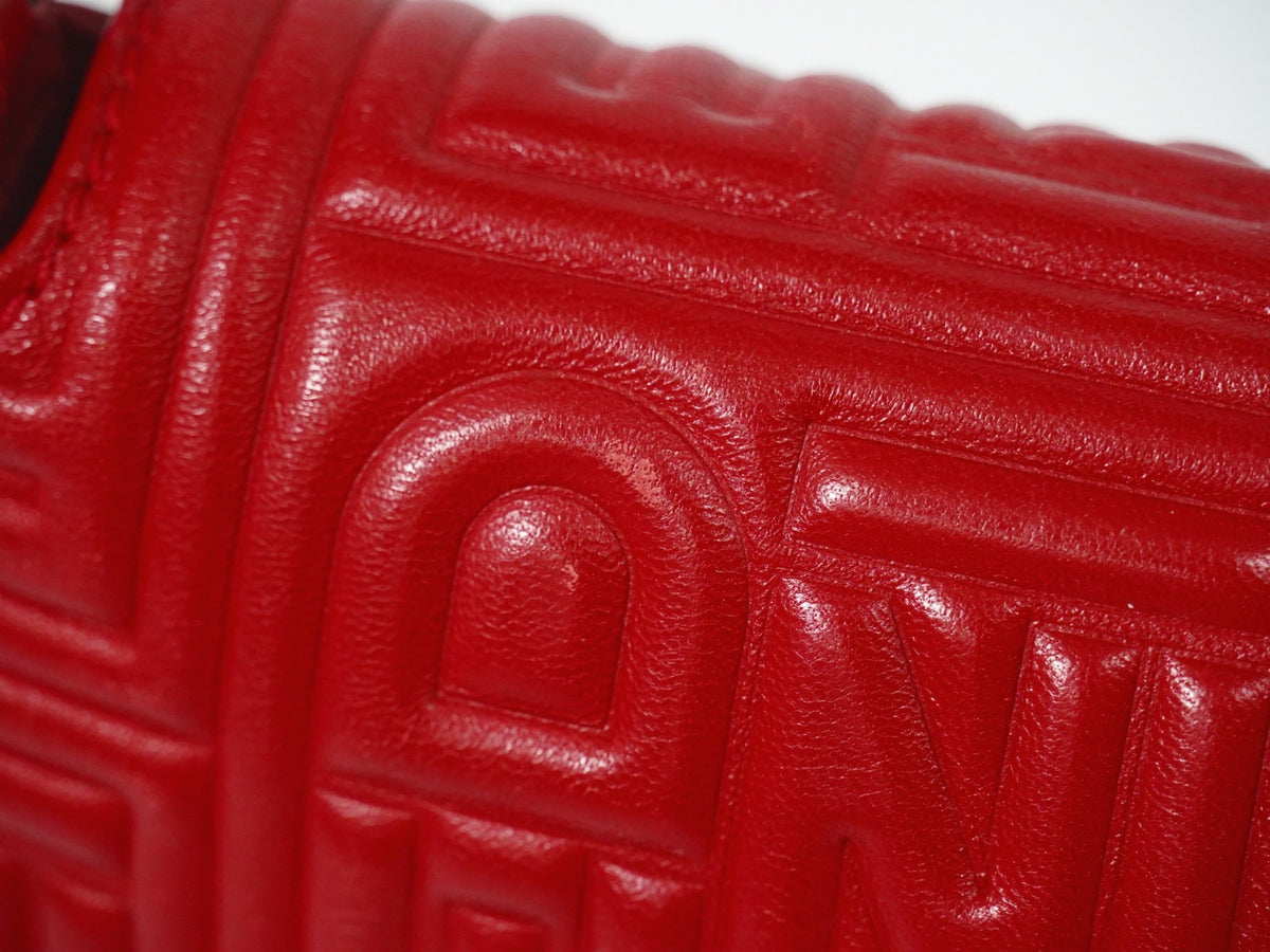 Fendi Mamma Baguette Leather Red Leather Handbag (Pre-Owned)