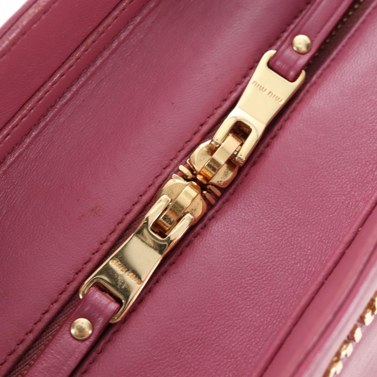 Miu Miu Beau Top Handle Leather Pink Leather Handbag (Pre-Owned)