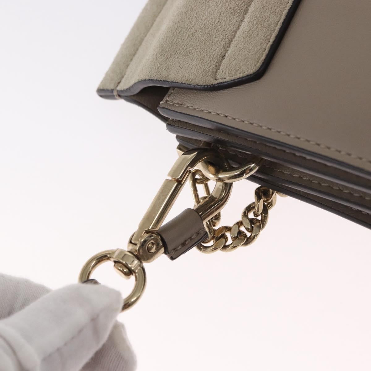 Chloe Faye Leather And Suede Beige Suede Shoulder Bag Bag (Pre-Owned)