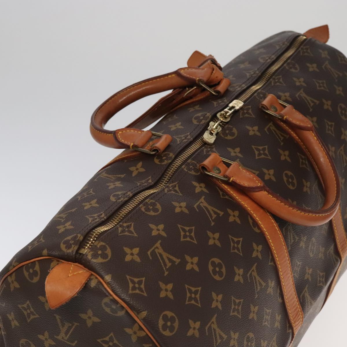 Louis Vuitton Keepall 50 Brown Canvas Travel Bag (Pre-Owned)