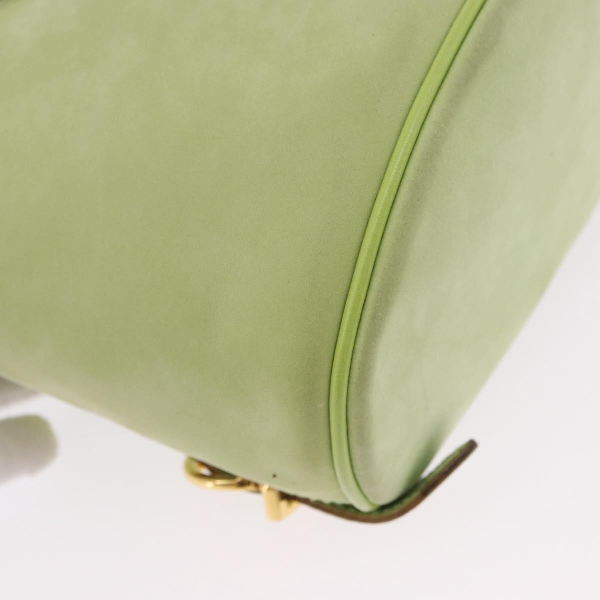 Salvatore Ferragamo Gancini Suede Green Suede Backpack Bag (Pre-Owned)