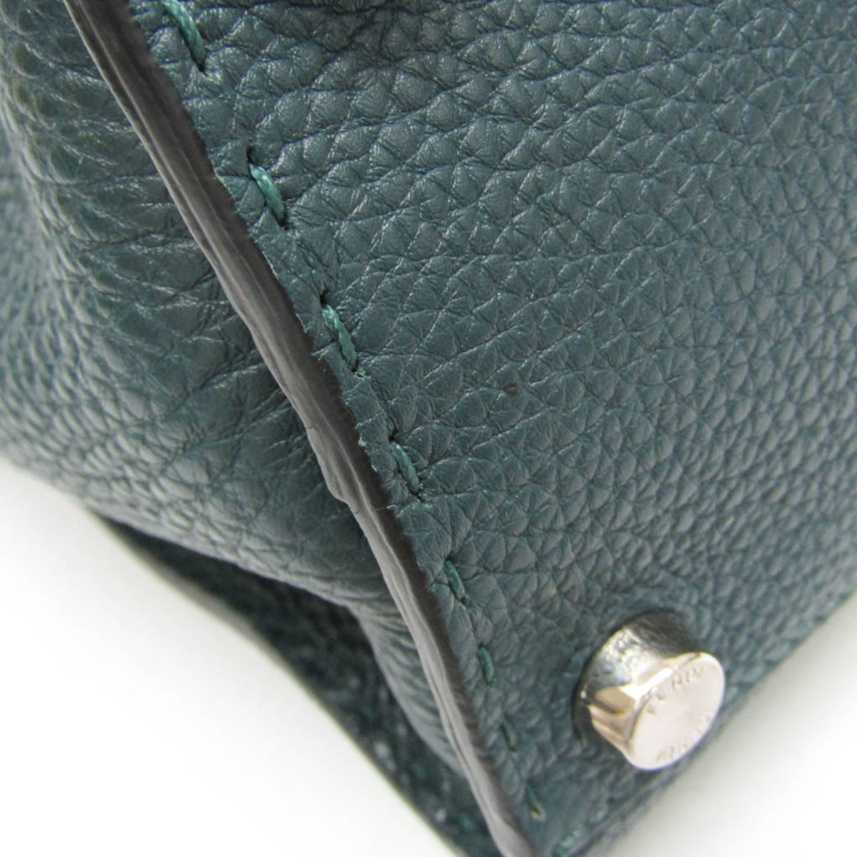 Fendi Monster Selleria Peekaboo Leather Green Leather Handbag (Pre-Owned)